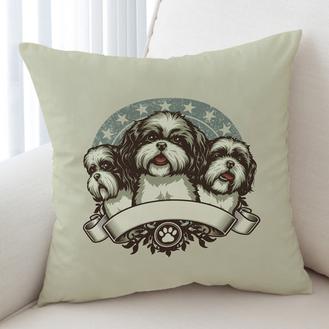 Image of Retro Three Heads Cavalier King Charles Spaniel Superstar SWKD4536 Cushion Cover