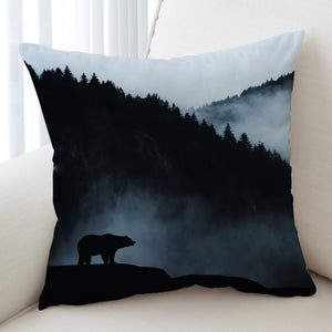 Black Scene High Forest Mountain Bear SWKD4538 Cushion Cover