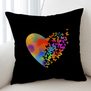 Colorful Faded Butterfly Heart Shape SWKD4543 Cushion Cover