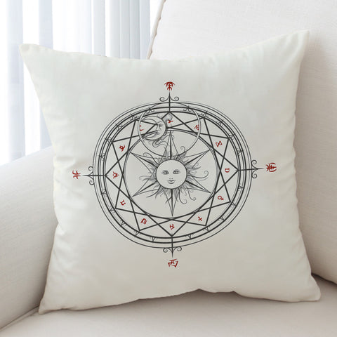 Image of Sun Moon Sign Zodiac Compass SWKD4579 Cushion Cover