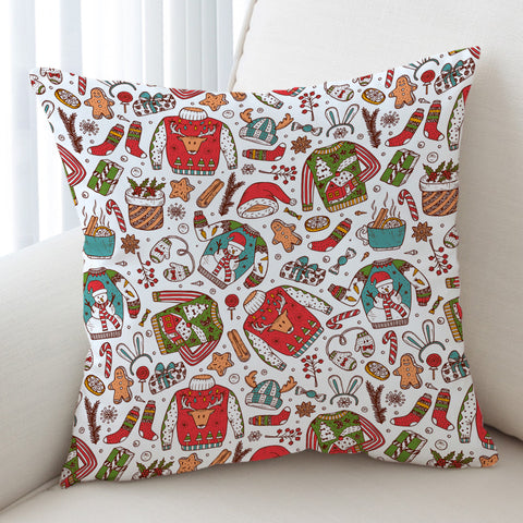 Image of Cartoon Christmas Clothes & Presents SWKD4580 Cushion Cover