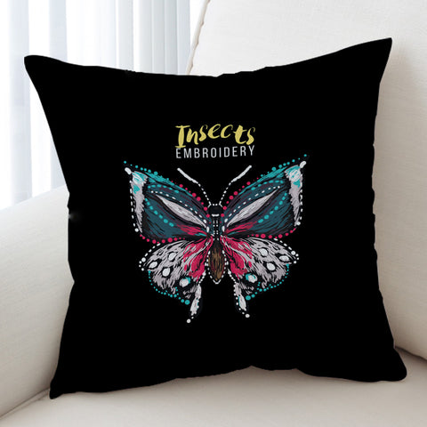 Image of Colorful Butterfly Embroidery Effect SWKD4583 Cushion Cover