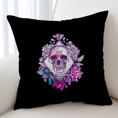 Image of Vintage Skull Purple Diamon Sketch SWKD4584 Cushion Cover