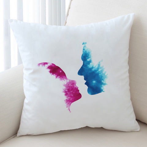 Image of Purple & Blue Human Face Kissing SWKD4586 Cushion Cover