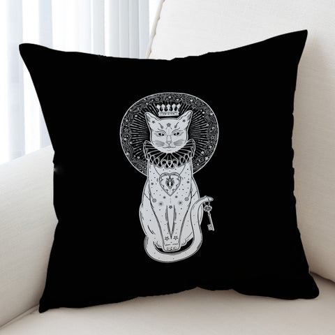 Image of Royal White Cat Crown SWKD4587 Cushion Cover