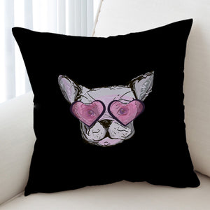 Pink Heart Sunglasses Pug SWKD4588 Cushion Cover