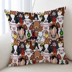 Cute Animals Drawing Full Screen SWKD4604 Cushion Cover