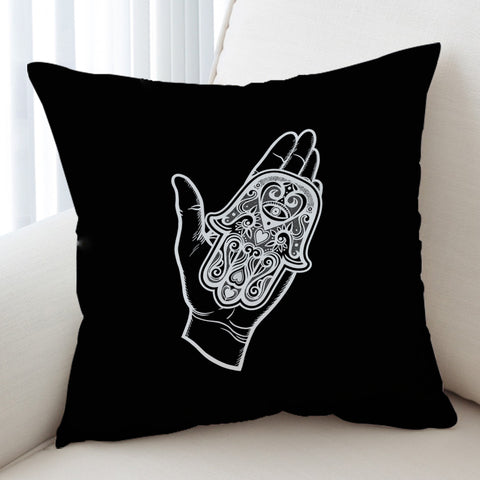 Image of B&W Tattoo Hand Illustration SWKD4606 Cushion Cover