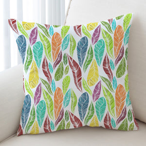 Multi Colorful Feather SWKD4640 Cushion Cover