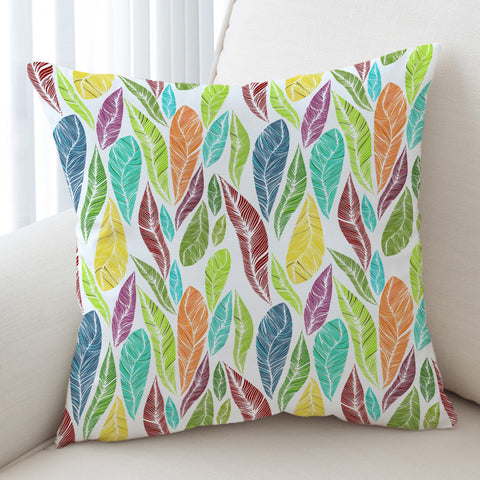 Image of Multi Colorful Feather SWKD4640 Cushion Cover