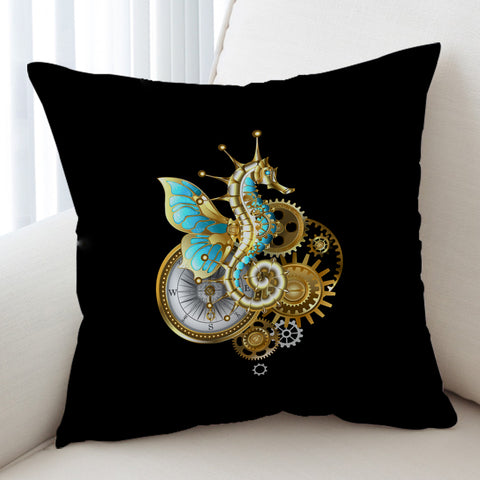 Image of Golden Hippocampus Robot SWKD4642 Cushion Cover