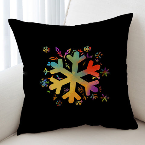 Image of Colorful Snowflake Pattern SWKD4656 Cushion Cover