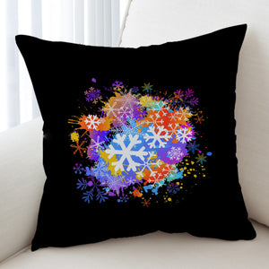 Multi Color White Snowflake SWKD4661 Cushion Cover