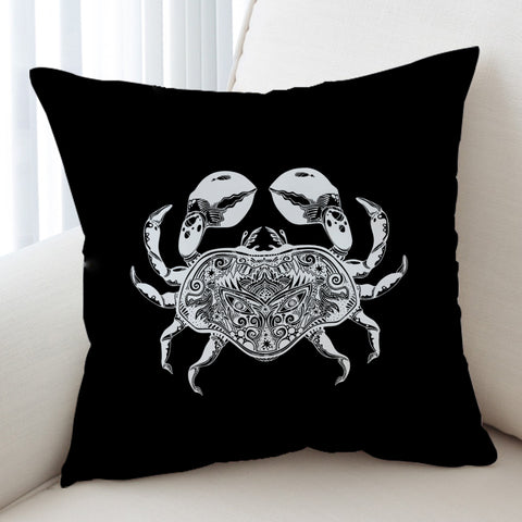 Image of B&W Tattoo Crab SWKD4663 Cushion Cover