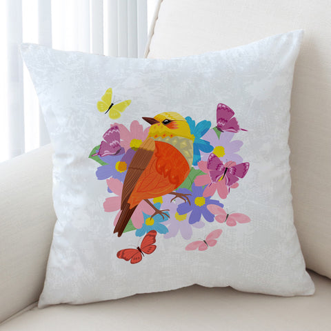 Image of Pastel Geometric Sunbird & Butterflies SWKD4744 Cushion Cover