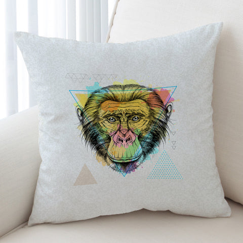 Image of Colorful Watercolor Triangle Monkey SWKD4751 Cushion Cover