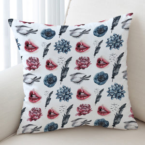 Flower, Feather, Lips Monogram SWKD4754 Cushion Cover