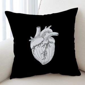 B&W Heart Sketch SWKD4756 Cushion Cover