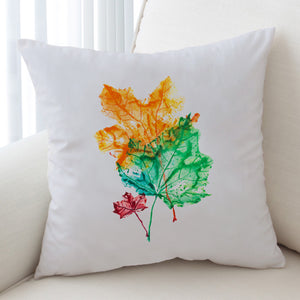 Colorful Maple Leaves White Theme SWKD5148 Cushion Cover