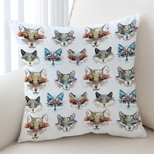 Multi Colorful Fox Watercolor SWKD5167 Cushion Cover