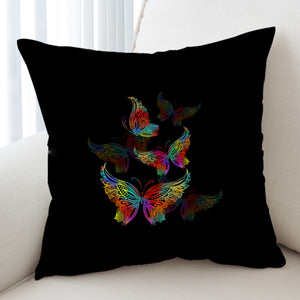 RGB Colorful Butterflies Transparent SWKD5169 Cushion Cover