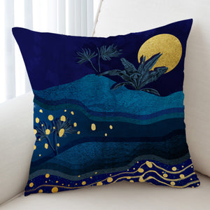 Desert Night Screne Yellow Moon Navy Theme SWKD5175 Cushion Cover