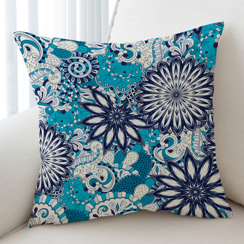Image of Shade of Blue Multi Mandala SWKD5188 Cushion Cover