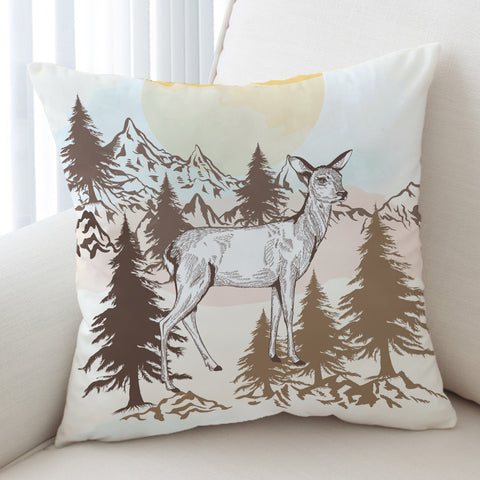Image of Little Deer Forest Brown Theme SWKD5197 Cushion Cover