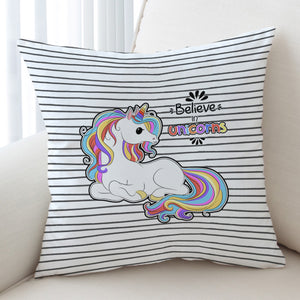 Cute Colorful Unicorn Stripes SWKD5199 Cushion Cover
