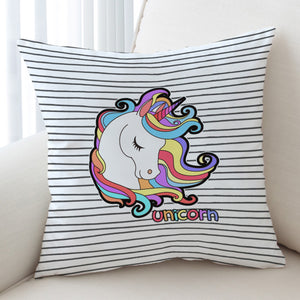 Pastel Sleeping Unicorn Head Stripes SWKD5200 Cushion Cover