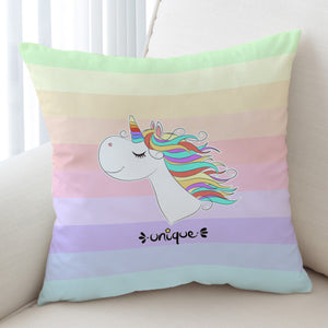 Happy Colorful Unicorn Pastel Stripes SWKD5201 Cushion Cover