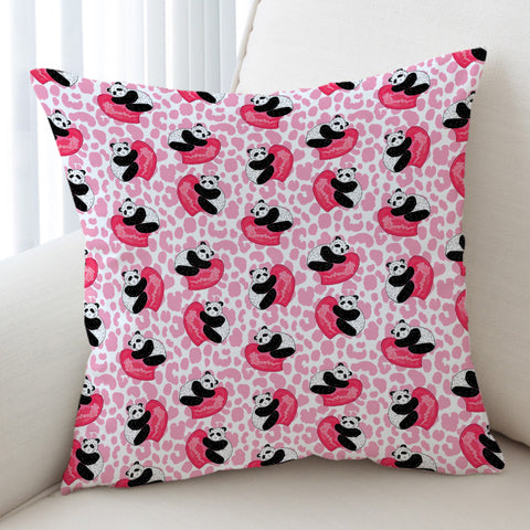 Image of Multi Love Panda Pink Theme SWKD5204 Cushion Cover