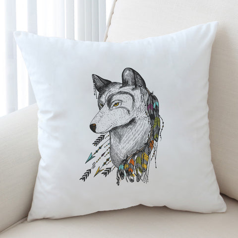 Image of Dreamcatcher Wolf White Theme SWKD5240 Cushion Cover