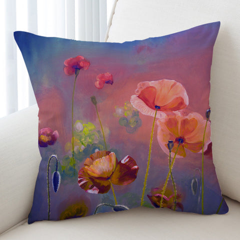 Image of Watercolor Flowers Peach Pink Theme SWKD5241 Cushion Cover