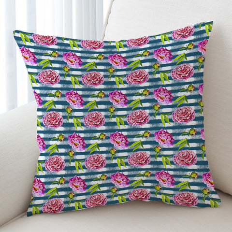 Image of Flower Stripe Bluetint Theme SWKD5245 Cushion Cover