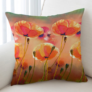 Watercolor Orange Flowers SWKD5249 Cushion Cover