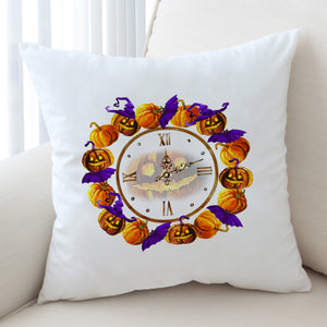 Halloween Pumpskin Clock SWKD5256 Cushion Cover