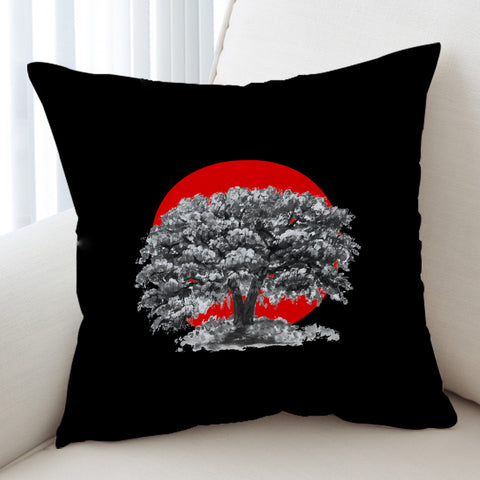 Image of Big Tree Red Sun Japanese Art SWKD5257 Cushion Cover