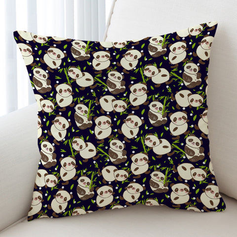 Image of Multi Cute Panda Eating SWKD5260 Cushion Cover