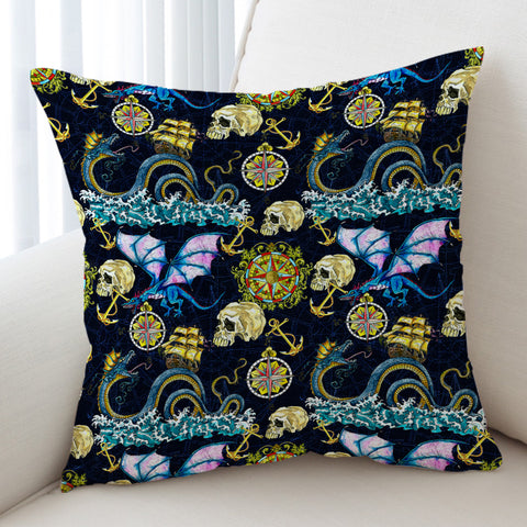 Image of Vintage Dragonflies Skull SWKD5263 Cushion Cover