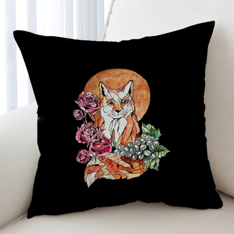 Image of Watercolor Floral Fox Illustration SWKD5266 Cushion Cover
