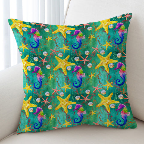 Image of Multi Seahorses & Starfishes SWKD5328 Cushion Cover