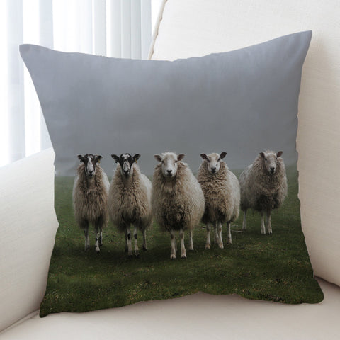 Image of Five Standing Sheeps Dark Theme SWKD5332 Cushion Cover