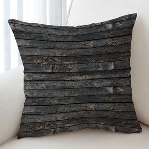 Dark Grey Desstressed Wood Pattern SWKD5339 Cushion Cover