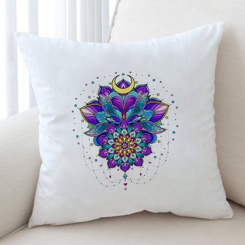 Image of Half Moon Purple Mandala Illustration SWKD5340 Cushion Cover