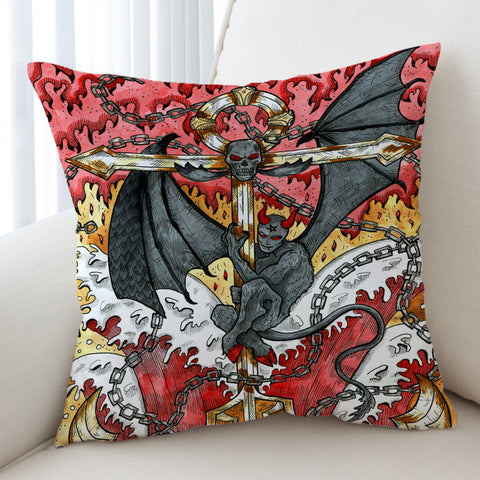 Image of Evil Cross Dark Theme Color Pencil Sketch SWKD5344 Cushion Cover