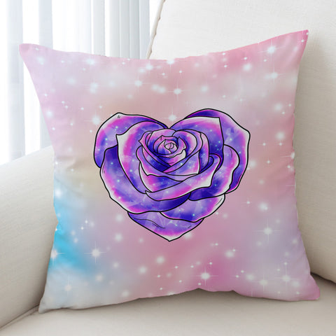 Image of Purple Heart Rose Pastel Theme SWKD5347 Cushion Cover