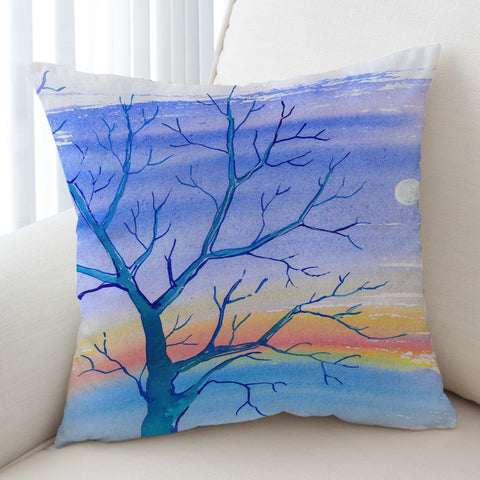 Image of Watercolor Big Tree & Rainbow Blue Theme SWKD5351 Cushion Cover