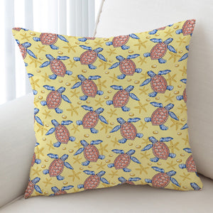 Multi Ocean Turtles Yellow Theme SWKD5449 Cushion Cover