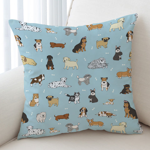 Image of Cute Dogs Drawing SWKD5464 Cushion Cover
